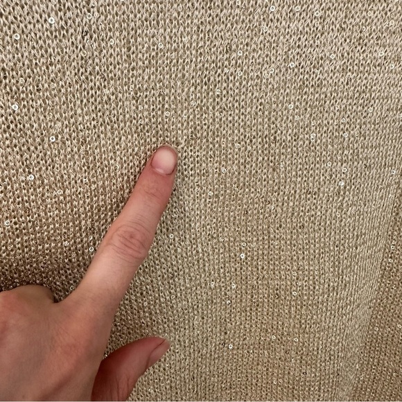 NWT YAL New York Knit Sweater Shimmering Gold Size Small Business Casual - Picture 7 of 7